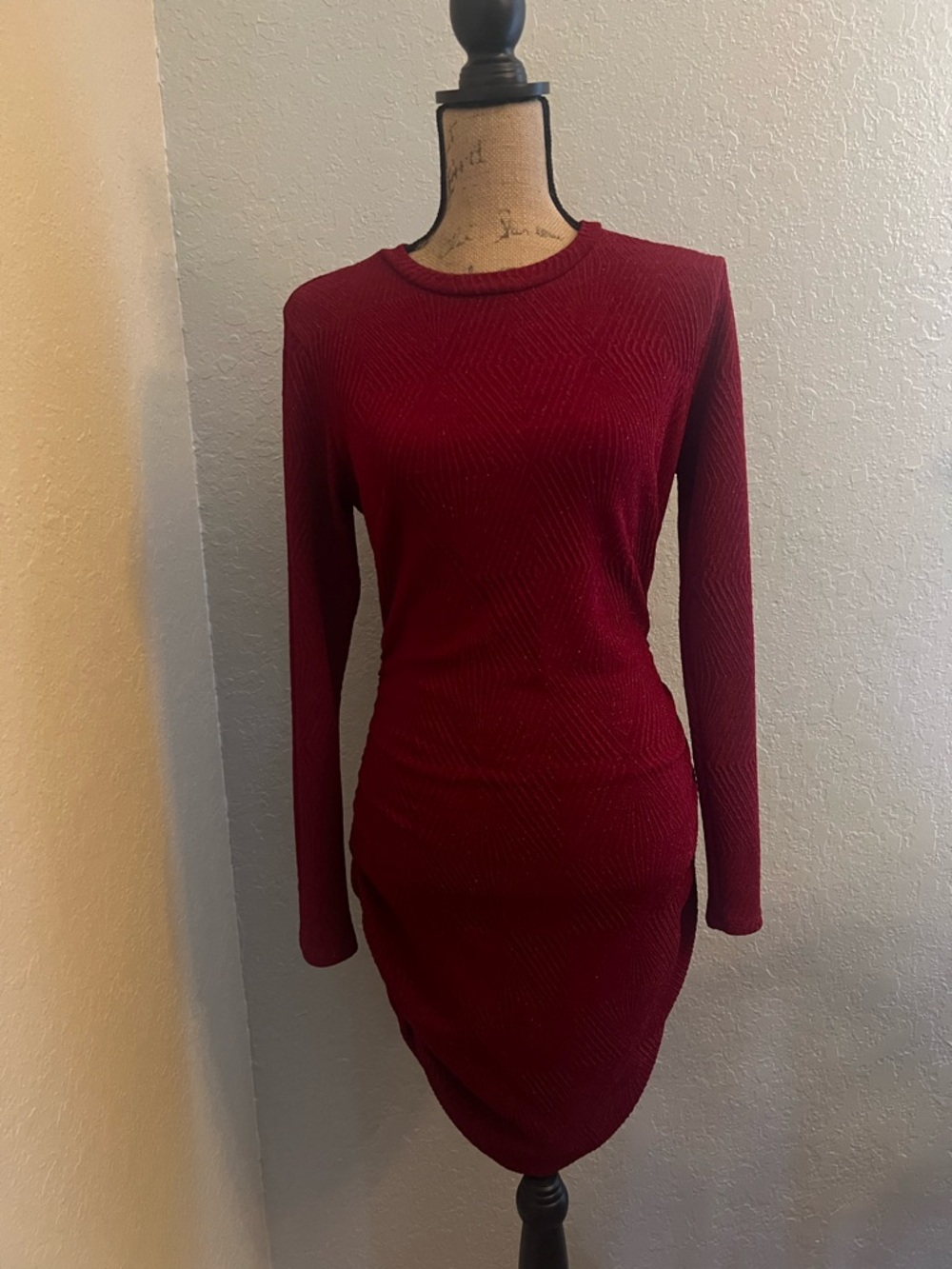 Speechless Long Sleeve Maroon Bodycon Dress